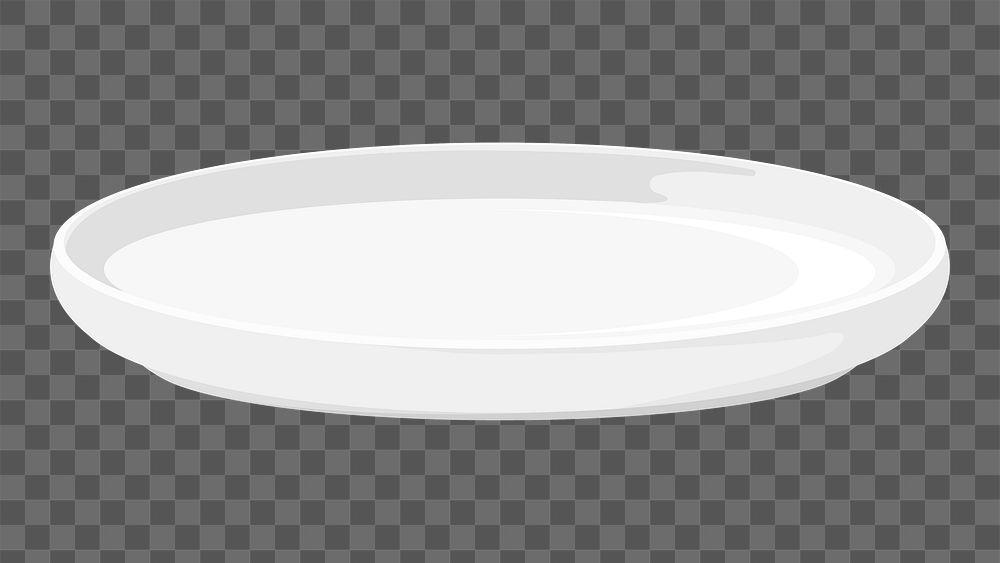 White plate png kitchenware illustration, transparent background