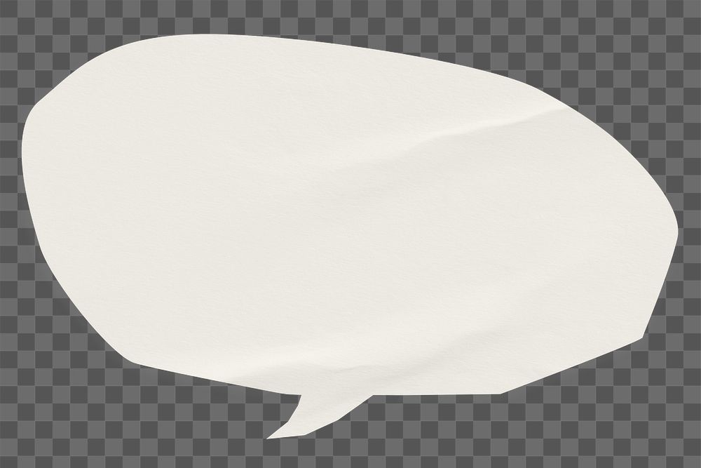 PNG Off-white speech bubble, communication paper element, transparent background