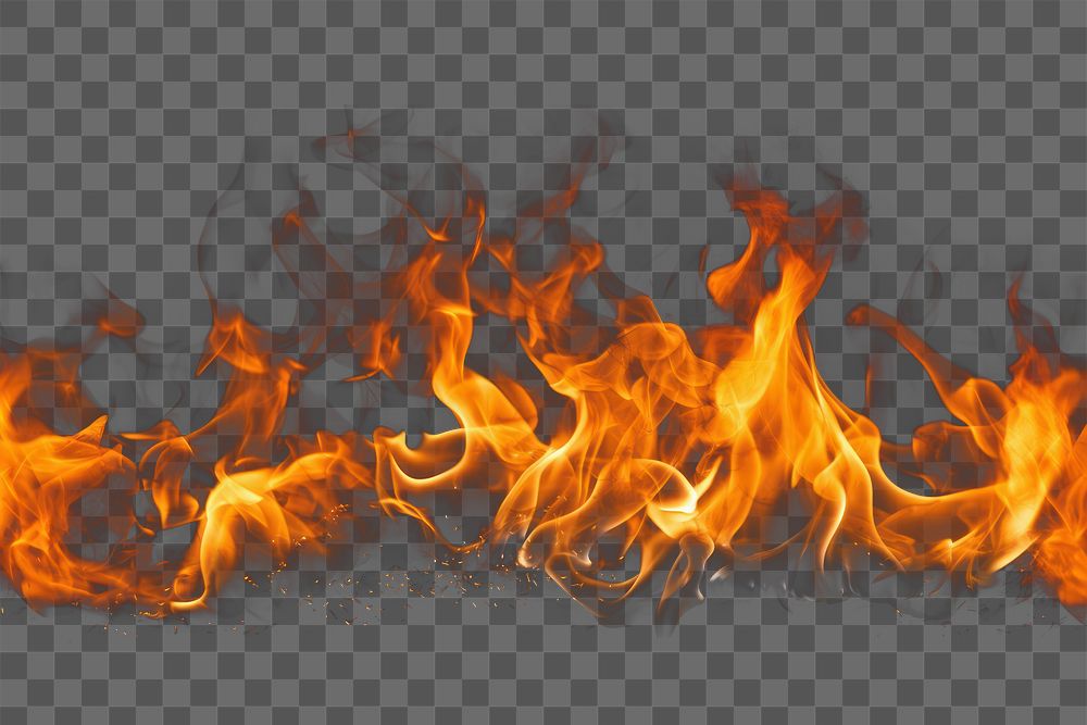 PNG isolated fire effect, transparent background 