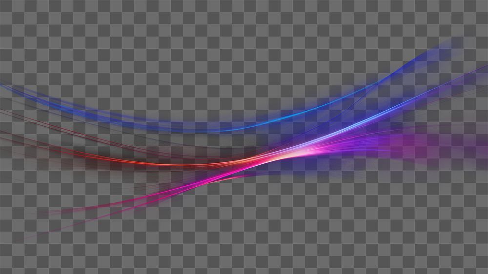 PNG abstract neon line effect, transparent background 