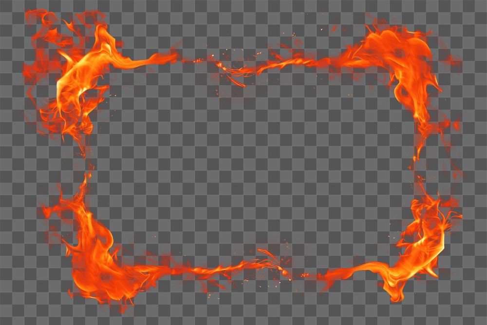 PNG Fire frame fire backgrounds red. 