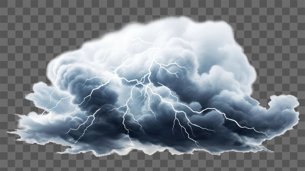 PNG Thunderstorm 2D thunderstorm lightning nature. AI generated Image by rawpixel.