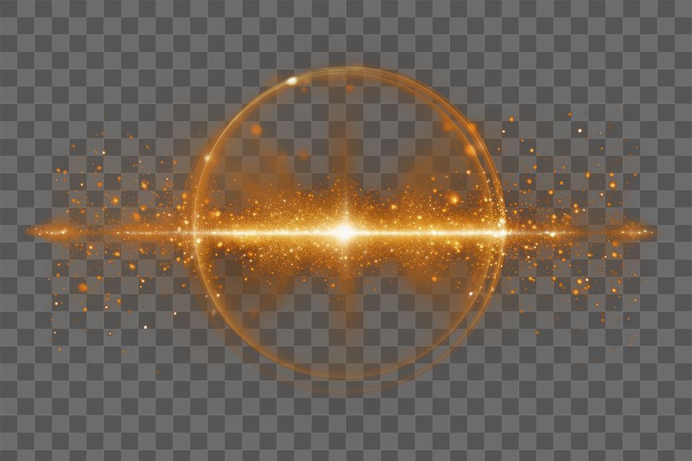 PNG gold circle bokeh effect, transparent background 