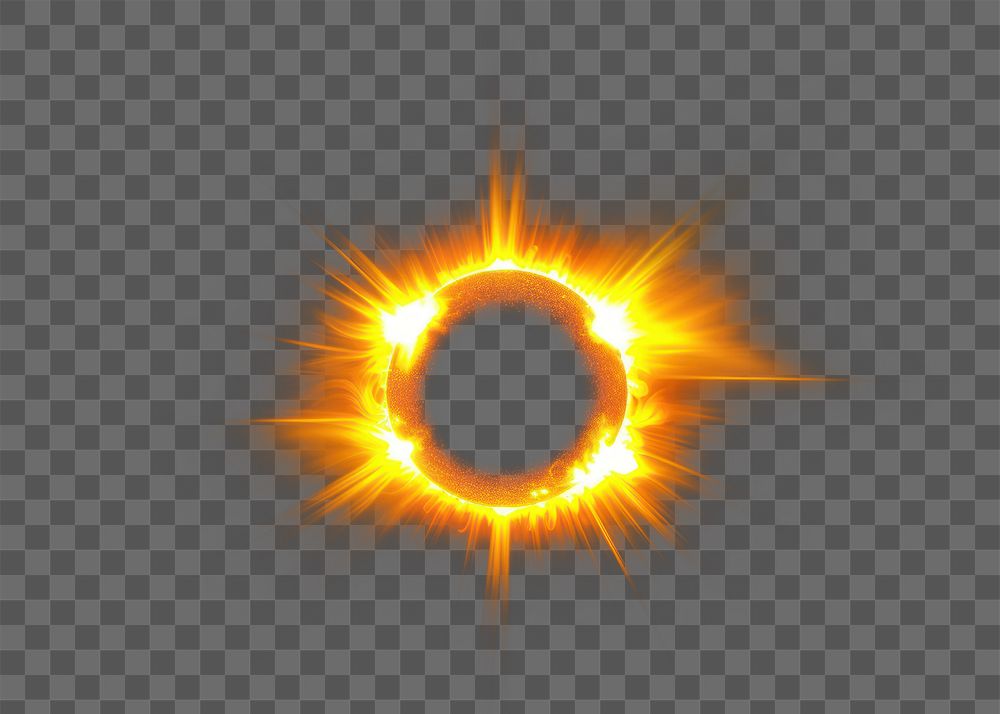 PNG sun eclipse effect, transparent background AI generated image by rawpixel