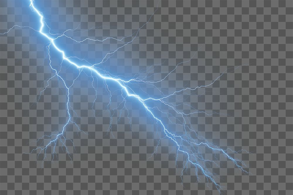 PNG blue lightning effect, transparent background AI generated image by rawpixel