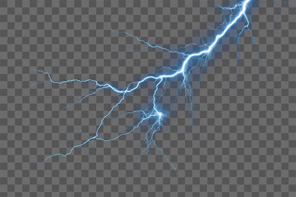 PNG blue lightning effect, transparent background AI generated image by rawpixel