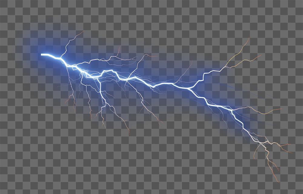 PNG Electric Thunder thunderstorm lightning night. AI generated Image by rawpixel.