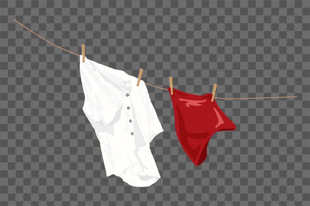 Hang drying png, aesthetic illustration, transparent background