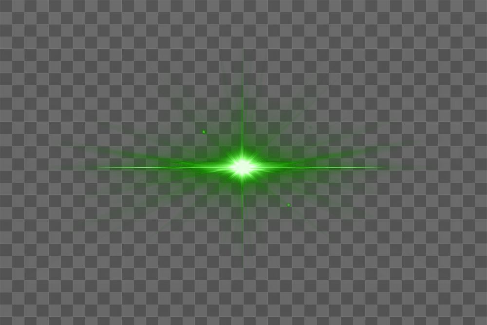 Sunburst png green light effect sticker, transparent background