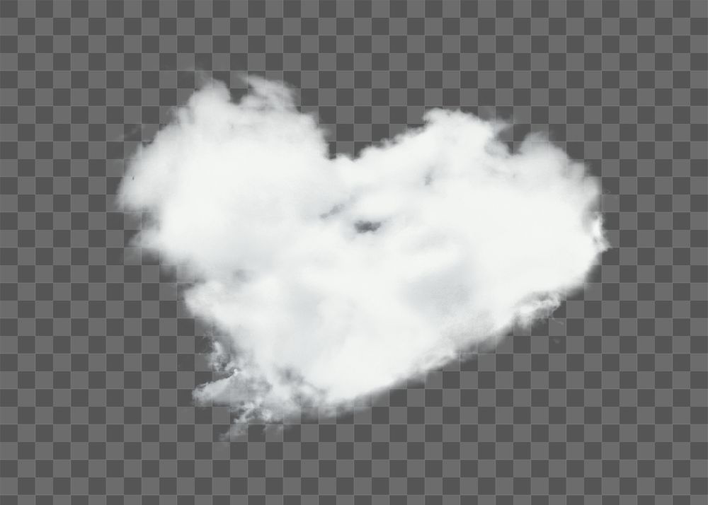 Heart cloud png, transparent background