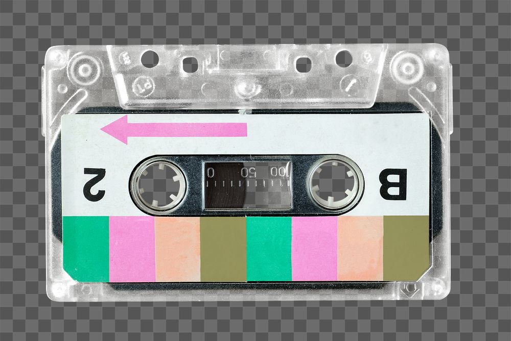 Cassette tape png sticker, transparent background