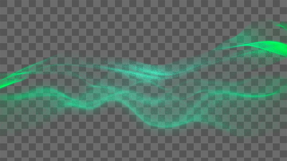 Green wave png digital remix, transparent background