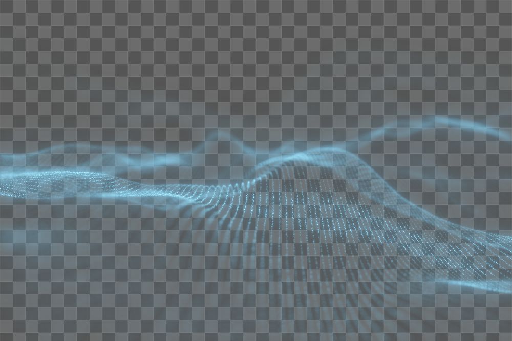 Blue wave png abstract digital remix, transparent background