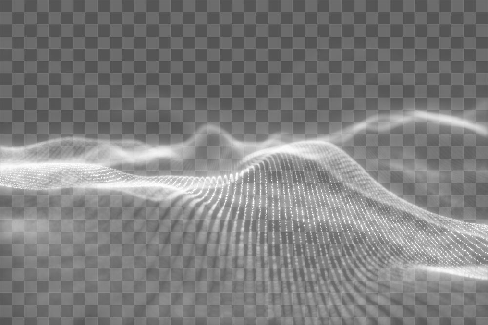 White wave png digital remix, transparent background