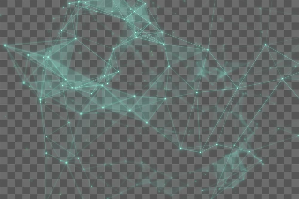 PNG green geometric digital wave, transparent background