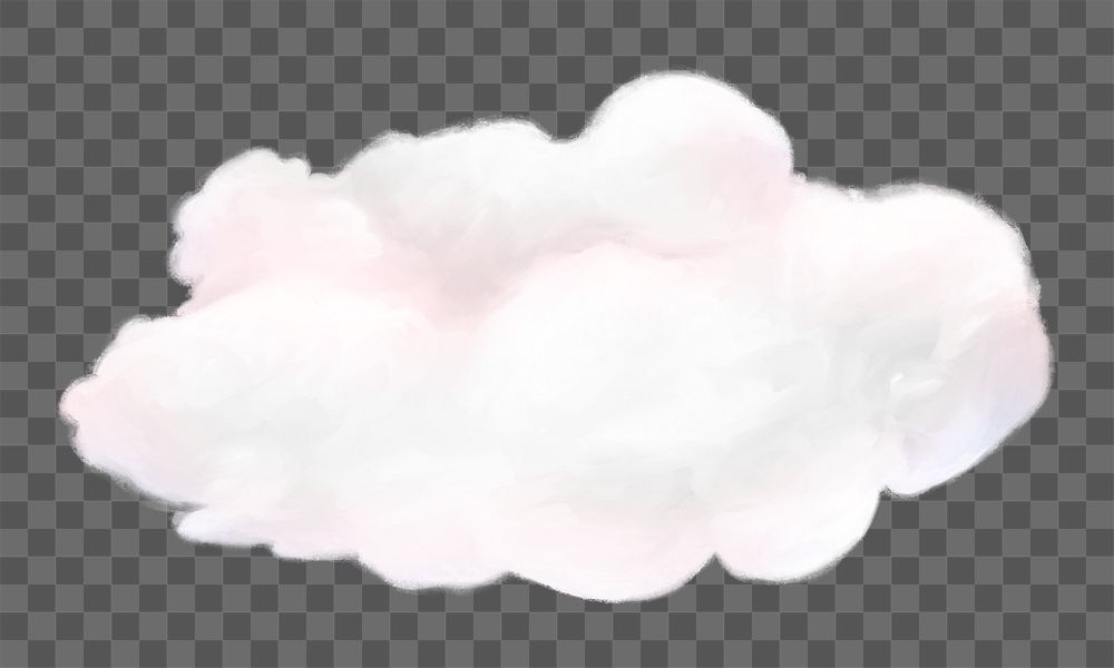 Pink cloud png sticker illustration, transparent background