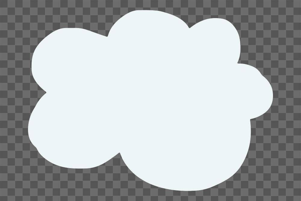 Png cloud doodle illustration, transparent background