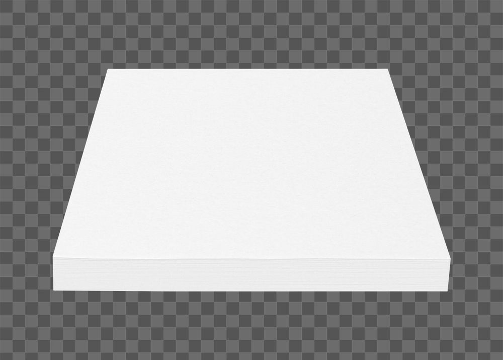 Png white paper note element, transparent background