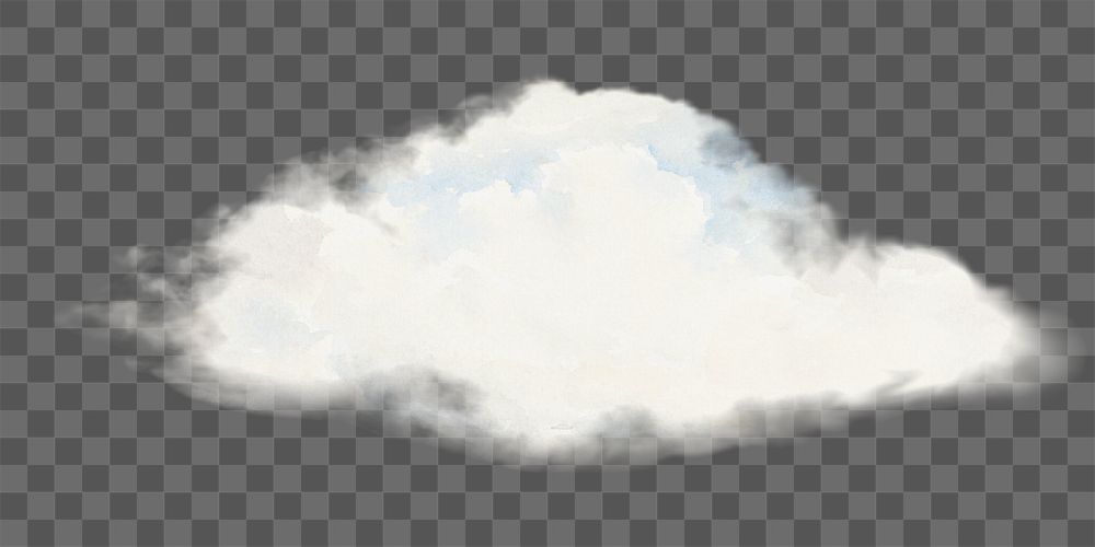 Cloud png watercolor illustration element, transparent background. Remixed from vintage artwork by rawpixel.