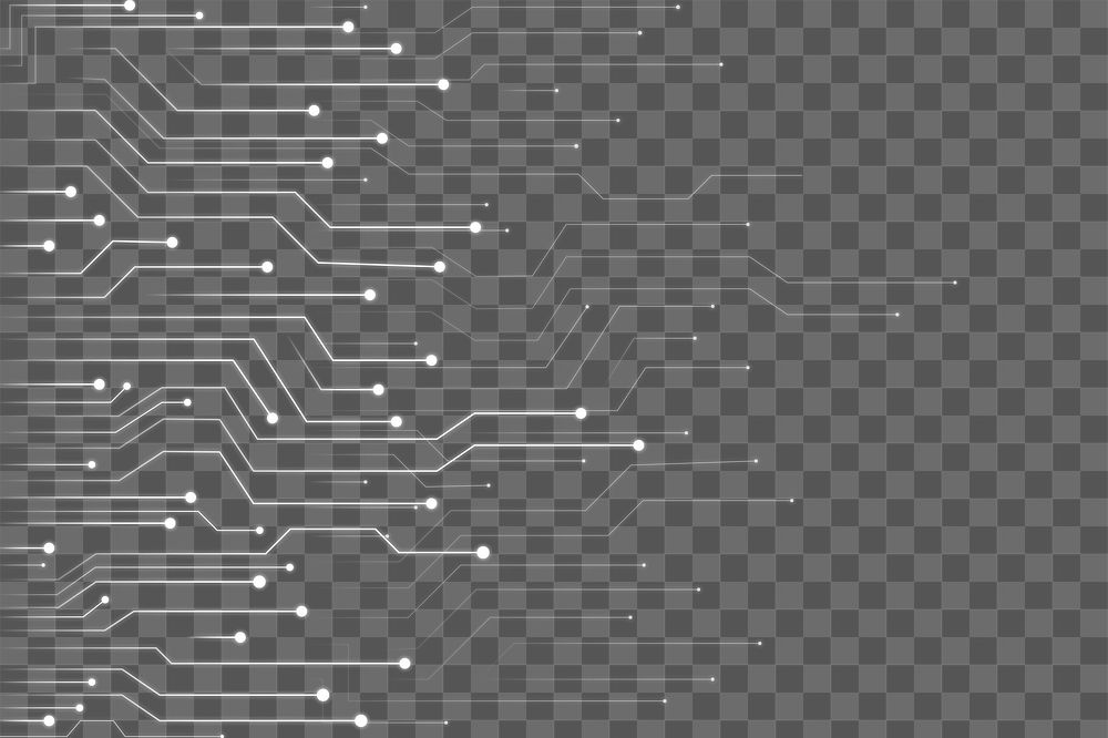 Microchip line png digital border, transparent background