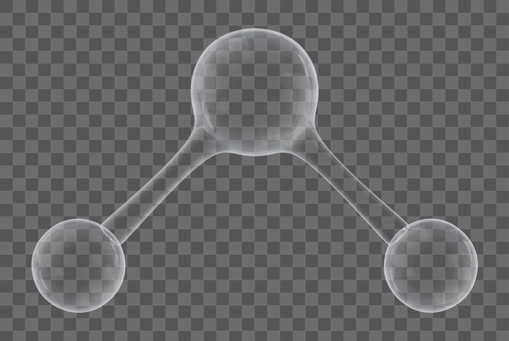 Science icon png 3D molecule, transparent background