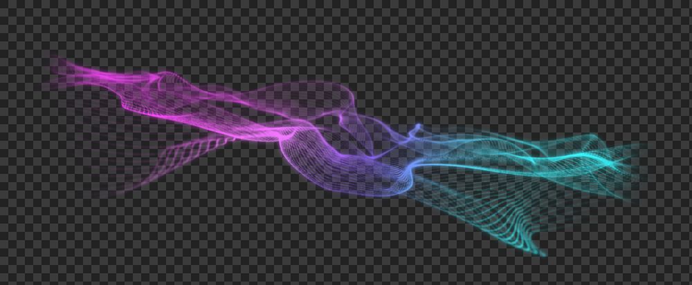 Gradient wave png digital remix, transparent background