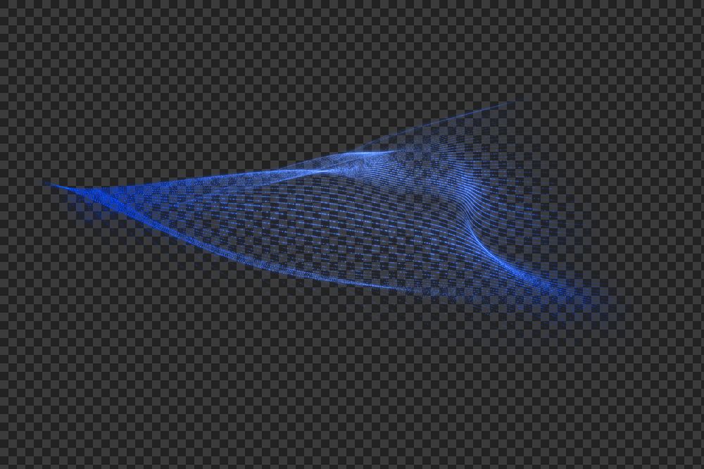 Blue wave png abstract digital remix, transparent background