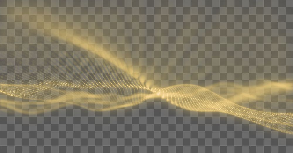 Digital network png yellow geometric wave, transparent background