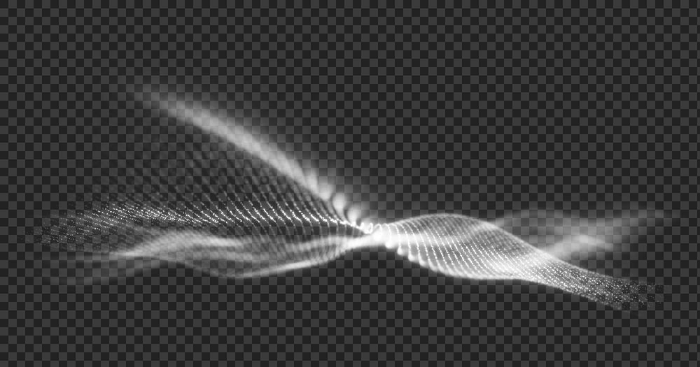 White wave png digital remix, transparent background