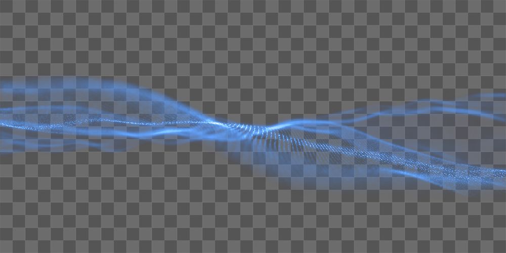 Blue wave png abstract digital remix, transparent background