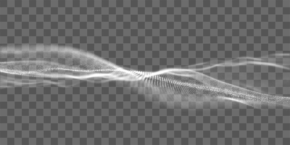 White wave png digital remix, transparent background