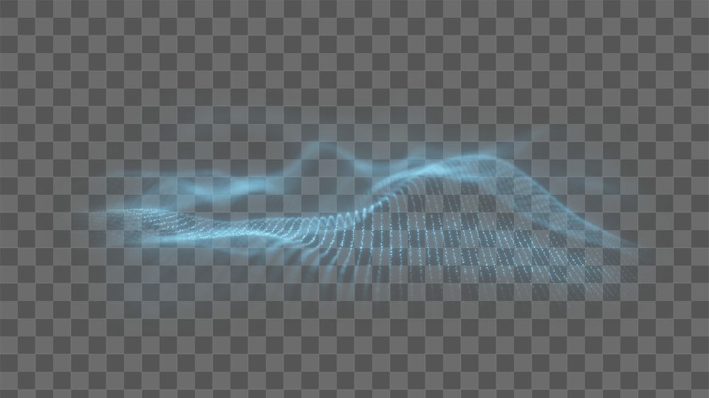 Digital blue wave png, transparent background
