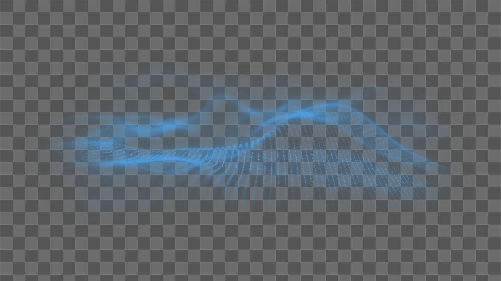 Digital wave png blue gradient, transparent background