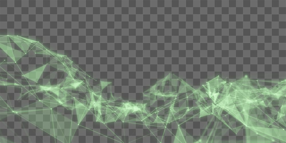 PNG green geometric digital wave, transparent background