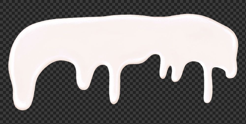 Melting icing sugar png texture, transparent background