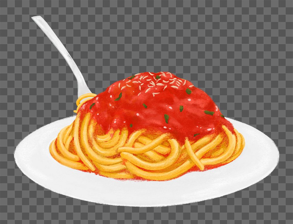 Spaghetti bolognese png food illustration, transparent background