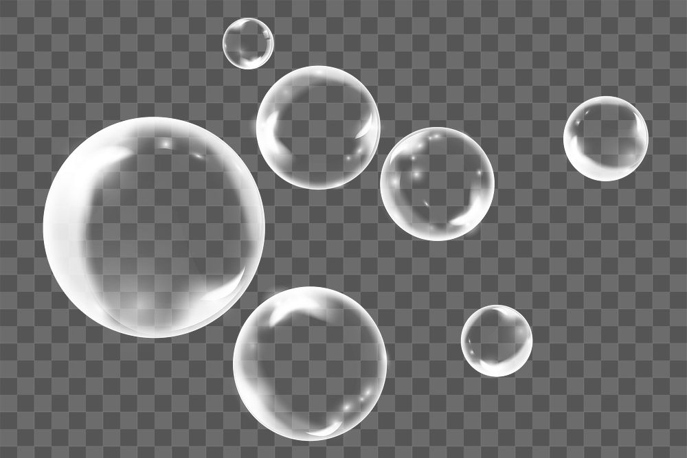 Png clear bubbles element, transparent background