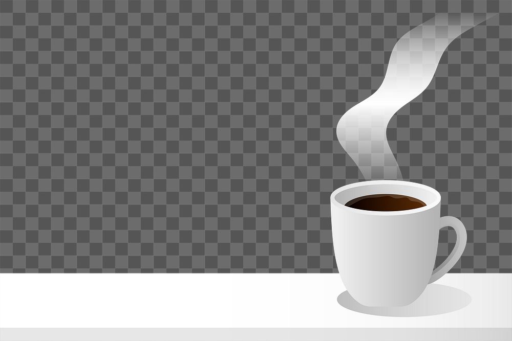 Png coffee on table border, transparent background