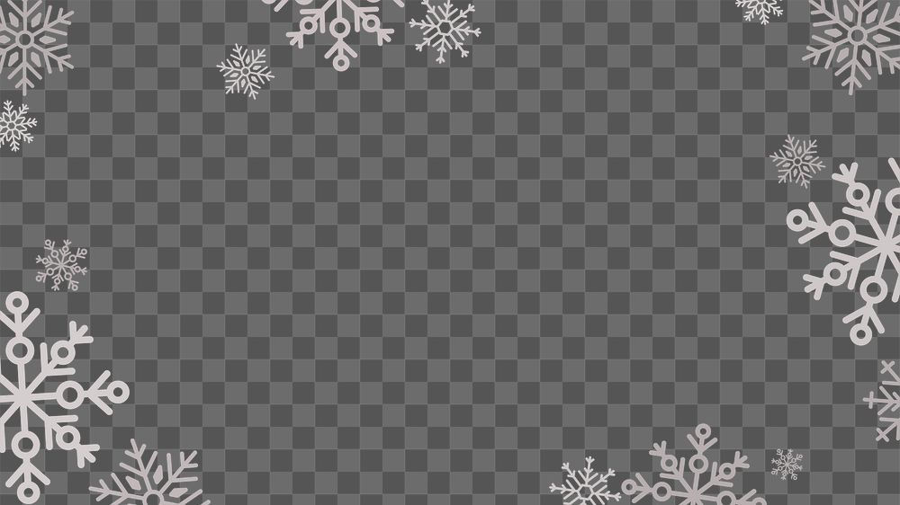 Winter snowflakes png border, transparent background