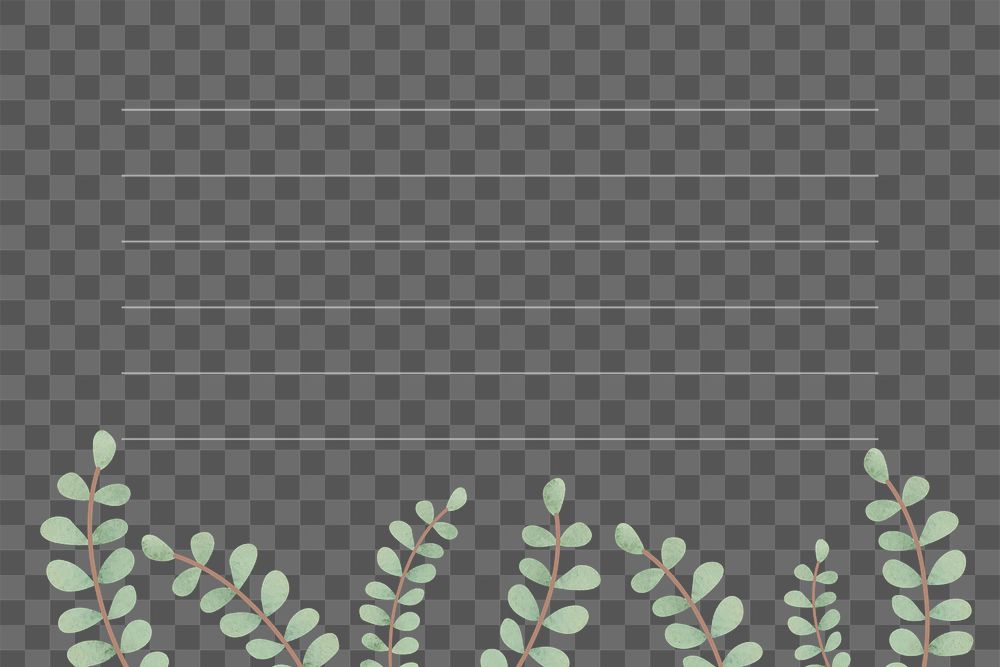 Png cute botanical design copyspace, transparent background