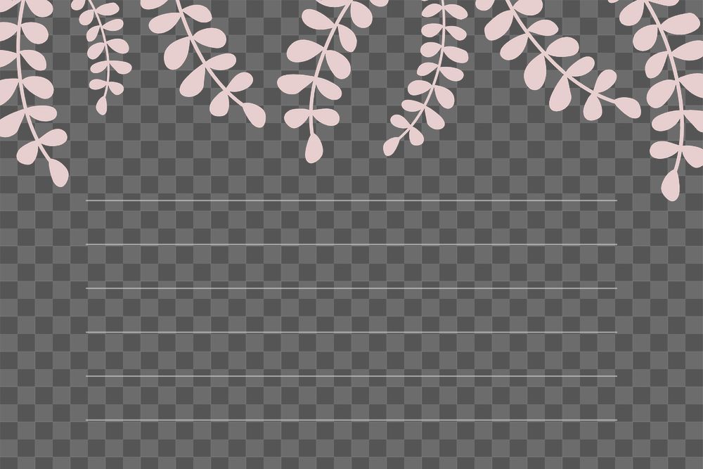 Png cute botanical design copyspace, transparent background