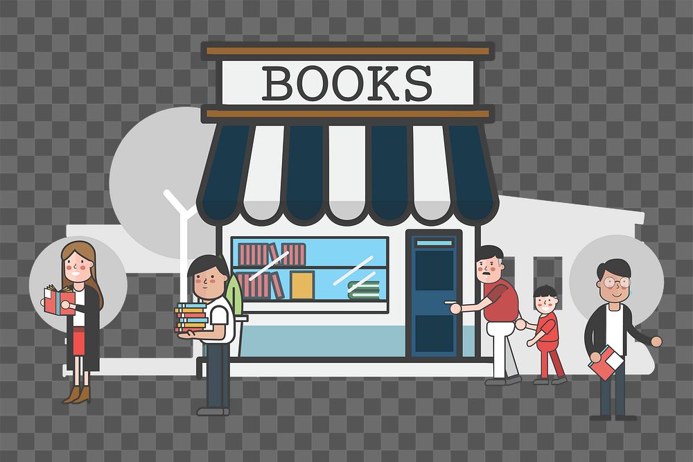 Book shop png illustration, transparent background