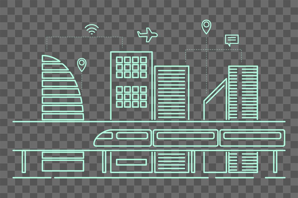Smart city png illustration, transparent background