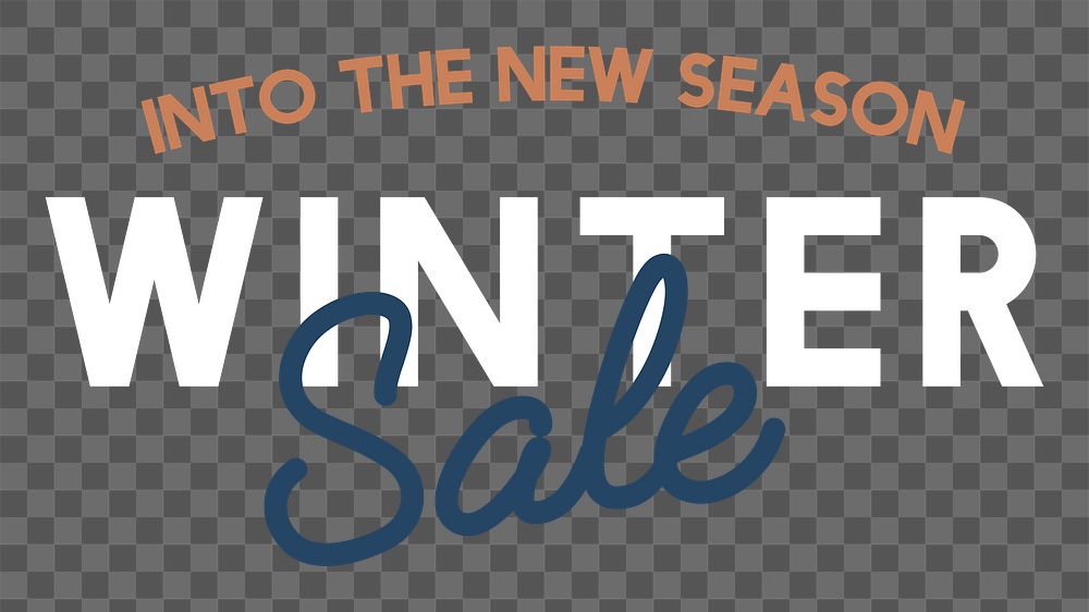 Png Into the new season winter sale element, transparent background