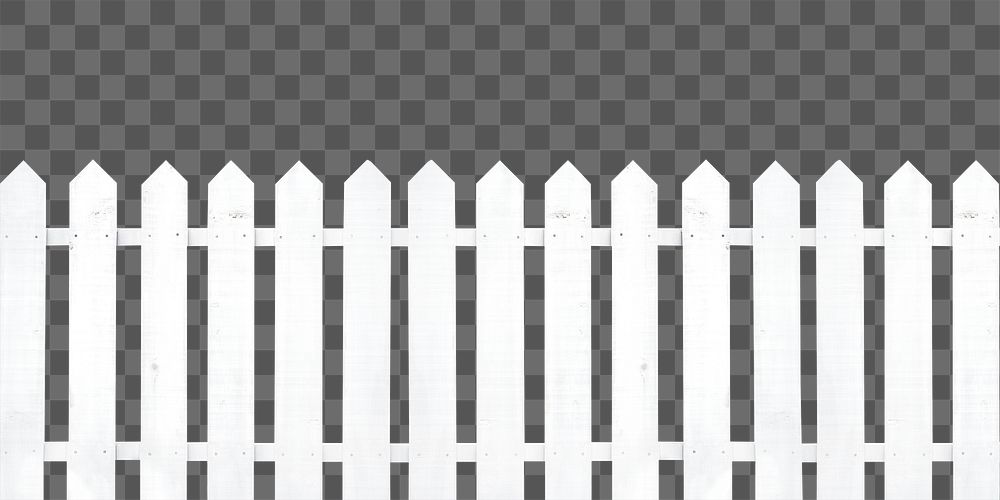 Png white fences, isolated image, transparent background