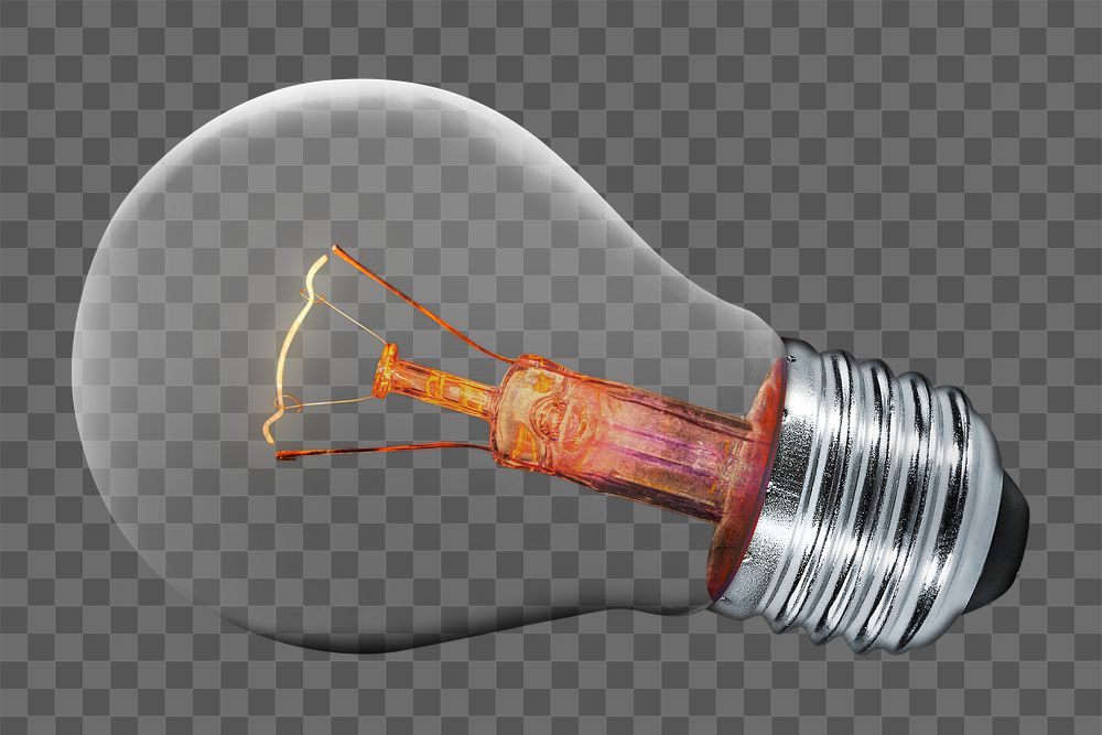 Png light bulb, isolated object, transparent background