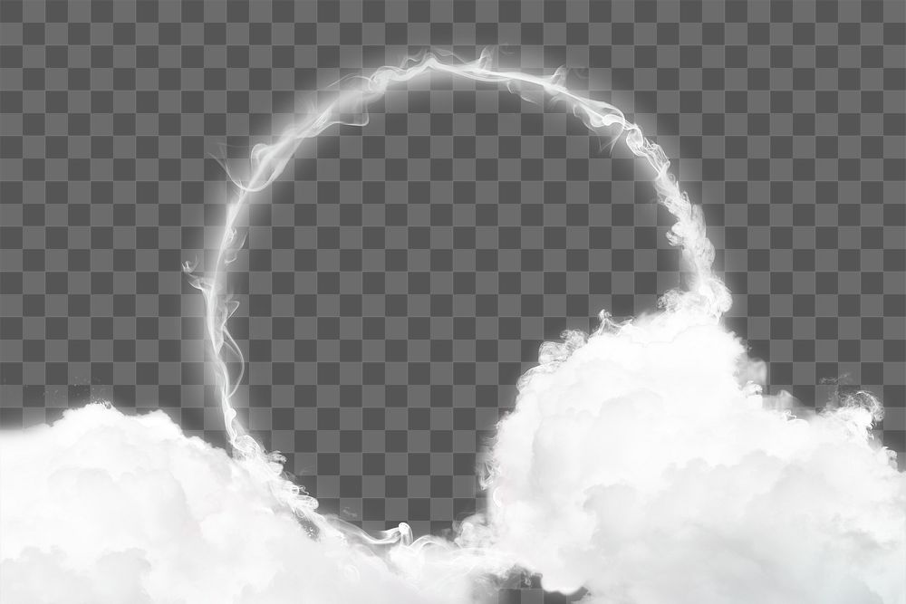 PNG Aesthetic clouds border, transparent background