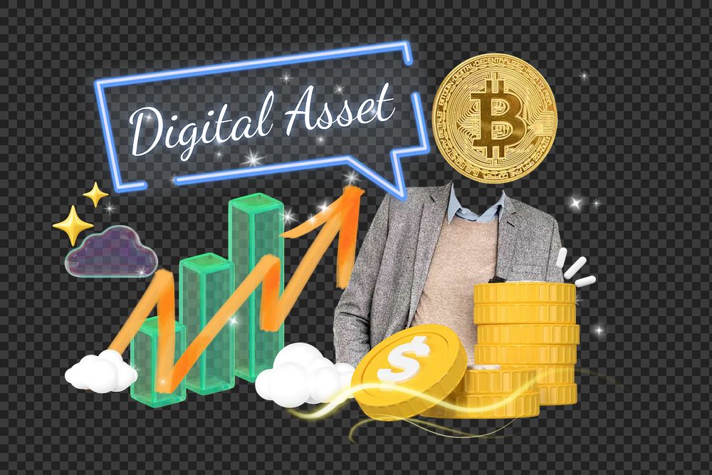 Digital asset png word element, 3d remix, transparent background