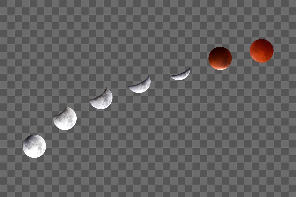 Png lunar eclipse, isolated object, transparent background