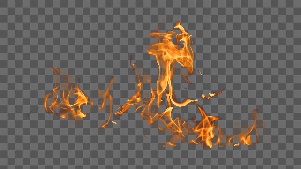 Png fire flame, isolated object, transparent background